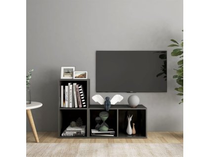 vidaXL TV skrinky 2 ks, lesklé sivé 72x35x36,5 cm, kompozitné drevo