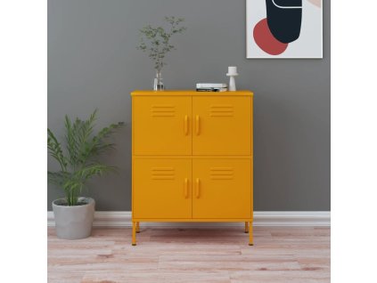 vidaXL Úložná skrinka horčicovo-žltá 80x35x101,5 cm oceľ