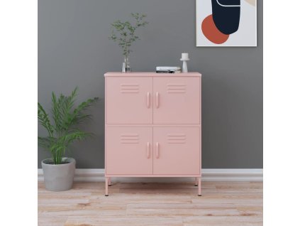 vidaXL Úložná skrinka ružová 80x35x101,5 cm oceľ