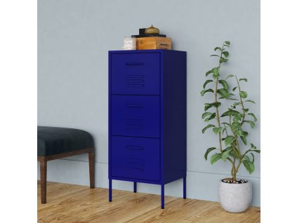 vidaXL Úložná skrinka námornícka modrá 42,5x35x101,5 cm oceľ