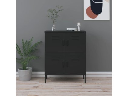 vidaXL Úložná skrinka čierna 80x35x101,5 cm oceľ