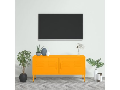 vidaXL TV skrinka horčicovo-žltá 105x35x50 cm oceľ
