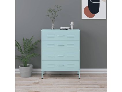 vidaXL Zásuvková skrinka mätovo zelená 80x35x101,5 cm oceľ