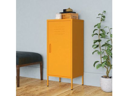 vidaXL Úložná skrinka horčicovo-žltá 42,5x35x101,5 cm oceľ