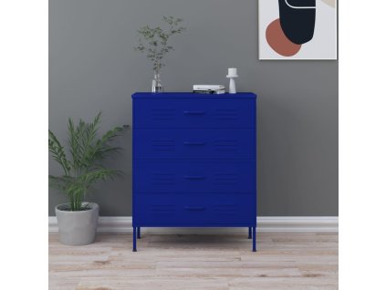 vidaXL Zásuvková skrinka námornícka modrá 80x35x101,5 cm oceľ