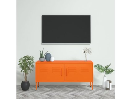 vidaXL TV skrinka oranžová 105x35x50 cm oceľ