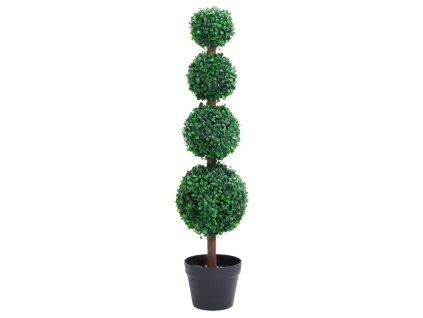 vidaXL Umelý krušpán v tvare gule s kvetináčom zelený 90 cm