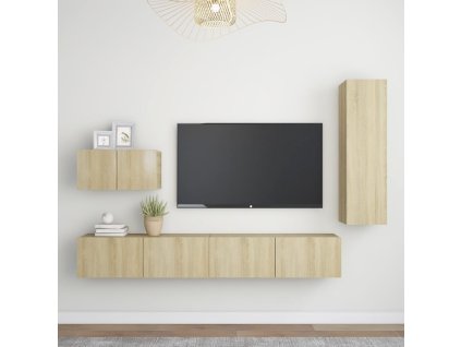 vidaXL 4-dielna súprava TV skriniek, dub sonoma, kompozitné drevo