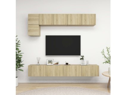 vidaXL 5-dielna súprava TV skriniek dub sonoma kompozitné drevo