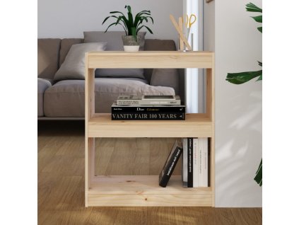 vidaXL Knižnica/deliaca stena 60x30x71,5 cm masívna borovica