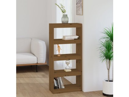 vidaXL Knižnica/deliaca stena medová 60x30x135,5 cm masívna borovica