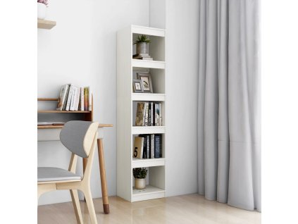 vidaXL Knižnica/deliaca stena biela 40x30x167,5 cm masívna borovica