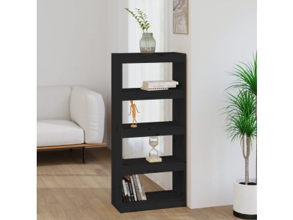 vidaXL Knižnica/deliaca stena biela 60x30x135,5 cm masívna borovica