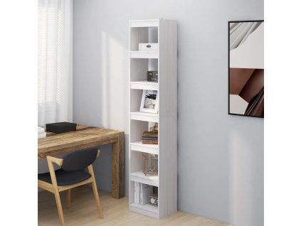 vidaXL Knižnica/deliaca stena biela 40x30x199 cm masívna borovica