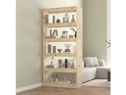 vidaXL Knižnica/deliaca stena 80x30x167,4 cm masívna borovica