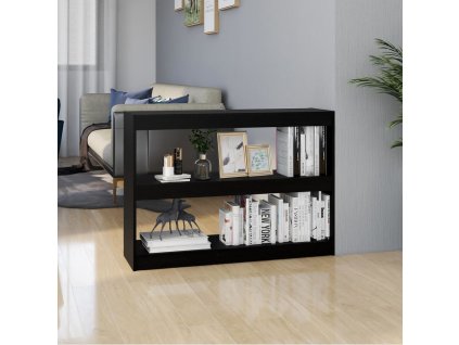 vidaXL Knižnica/deliaca stena čierna 100x30x71,5 cm masívna borovica