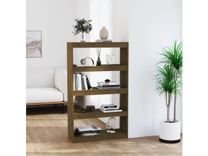 vidaXL Knižnica/deliaca stena medová 80x30x135,5 cm masívna borovica