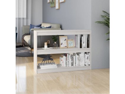 vidaXL Knižnica/deliaca stena biela 100x30x71,5 cm borovica