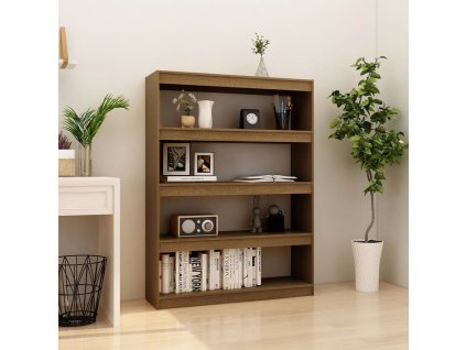 vidaXL Knižnica/deliaca stena medovo-hnedá 100x30x135,5 cm masívna borovica