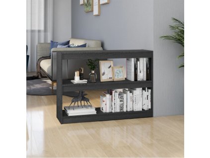 vidaXL Knižnica/deliaca stena sivá 100x30x71,5 cm masívna borovica