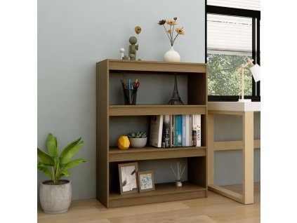 vidaXL Knižnica/deliaca stena medovo-hnedá 100x30x103 cm masívna borovica
