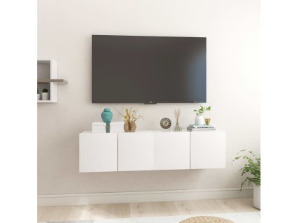 vidaXL Závesné TV skrinky 2 ks vysoký lesk biele 60x30x30 cm