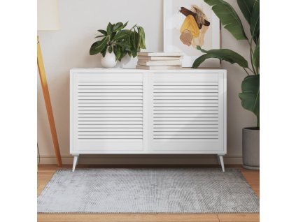 vidaXL Lamelové dvierka na skrinku 2 ks, biele 61,5x59,4 cm, borovica