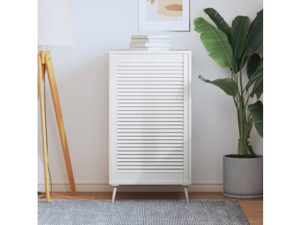 vidaXL Lamelové dvierka na skrinku, biele 99,3x59,4 cm, borovica