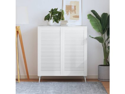 vidaXL Lamelové dvierka na skrinku 2 ks, biele 99,3x49,4 cm, borovica