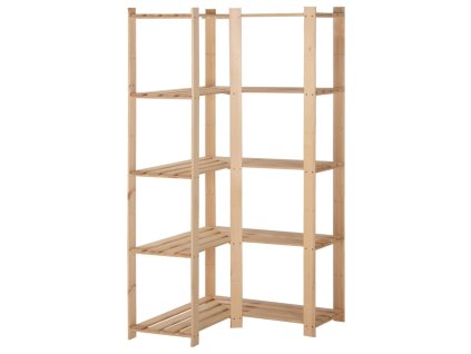 vidaXL 5-poschodový úložný rohový regál 82,5x82,5x170 cm masívna borovica