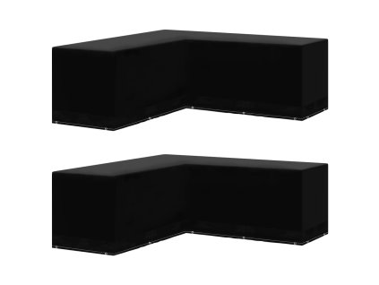 vidaXL Obaly na záhradný nábytok 2 ks v tvare L 12 očiek 250x250x90 cm