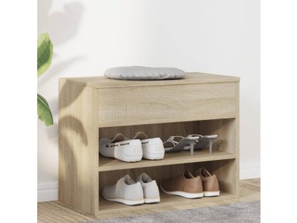 vidaXL Lavica na topánky, dub sonoma 60x30x45 cm, kompozitné drevo