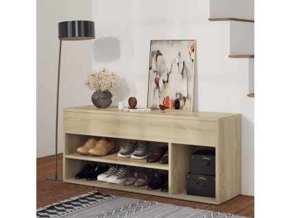 vidaXL Lavica na topánky, dub sonoma 105x30x45 cm, kompozitné drevo