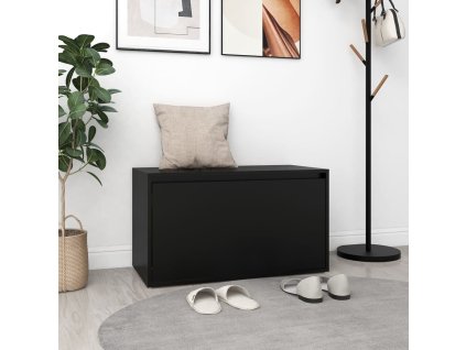 vidaXL Lavica do chodby 80x40x45 cm, čierna, kompozitné drevo