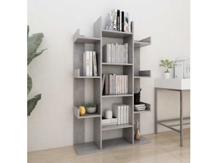 vidaXL Knižnica, betónovo sivá 86x25,5x140 cm, kompozitné drevo