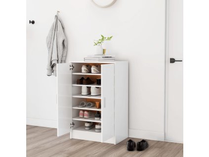 vidaXL Skrinka na topánky, biela 60x35x92 cm, kompozitné drevo