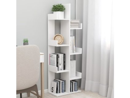 vidaXL Knižnica, biela 48x25,5x140 cm, kompozitné drevo