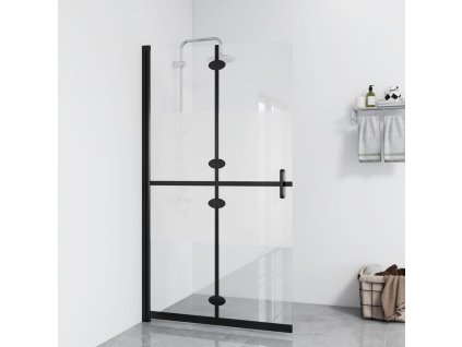 vidaXL Skladacia sprchová zástena polopriehľadné ESG sklo 120x190 cm