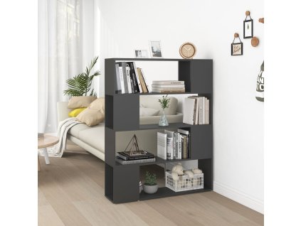 vidaXL Knižnica/deliaca stena, sivá 100x24x124 cm