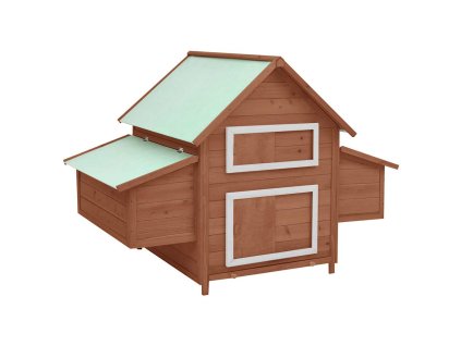 vidaXL Kurín mokka a biely 150x96x110 cm masívne jedľové drevo