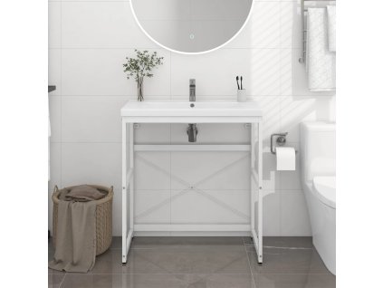 vidaXL Rám na umývadlo biely 79x38x83 cm železo