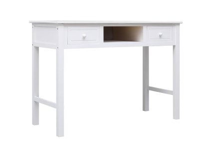 vidaXL Stôl biely 108x45x76 cm masívne drevo paulovnia