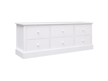 vidaXL TV skrinka biela 108x30x40 cm masívne drevo paulovnie