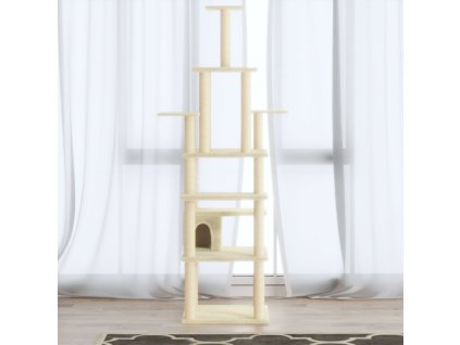 vidaXL Škrabadlo pre mačky so sisalovými stĺpikmi krémové 183 cm