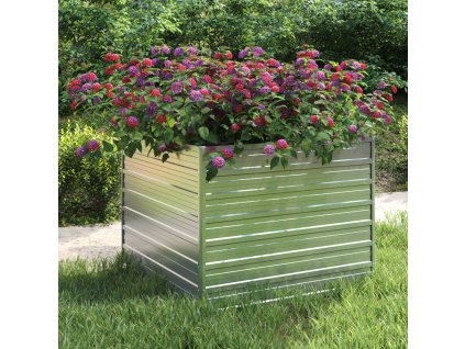 vidaXL Vyvýšený záhradný záhon 100x100x77 cm pozinkovaná oceľ