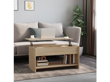 vidaXL Konferenčný stolík dub sonoma 102x50x52,5 cm spracované drevo