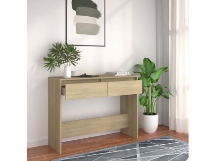 vidaXL Konzolový stolík, dub sonoma 100x35x76,5 cm, kompozitné drevo