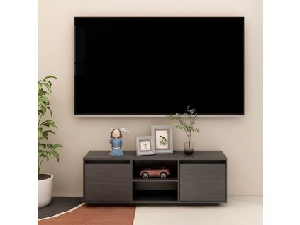 vidaXL TV skrinka sivá 110x30x40 cm borovicový masív
