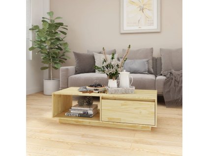 vidaXL Konferenčný stolík 110x50x33,5 cm, borovicový masív