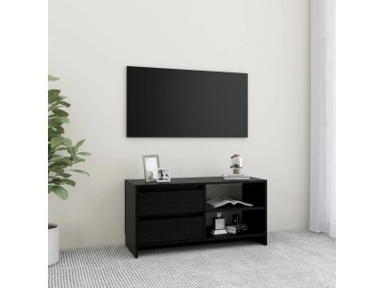 vidaXL TV skrinka čierna 80x31x39 cm borovicový masív